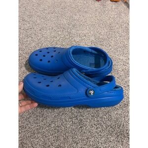 Crocs Classic Lined Clog Royal Blue Fur Lined Men Size 11
